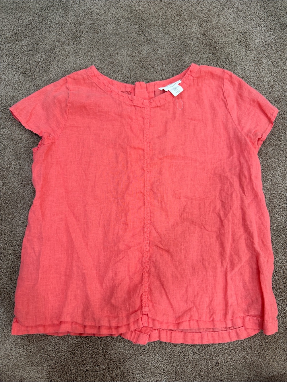 C&C California Coral Short Sleeve Linen Top